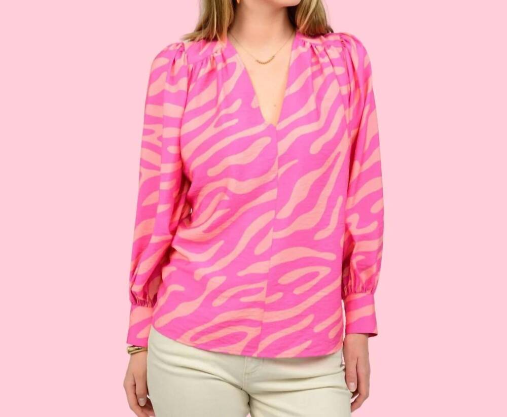 NEW IVY JANE mod zebra top in pink